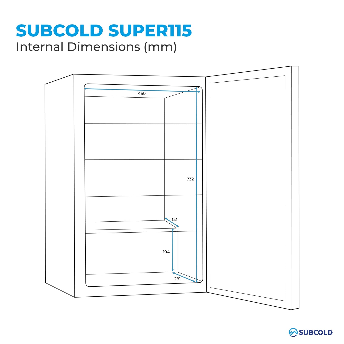 Subcold Super 115 LED Beer Fridge - Stainless Steel