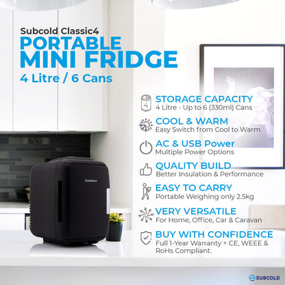 Subcold Classic 4L Mini Fridge