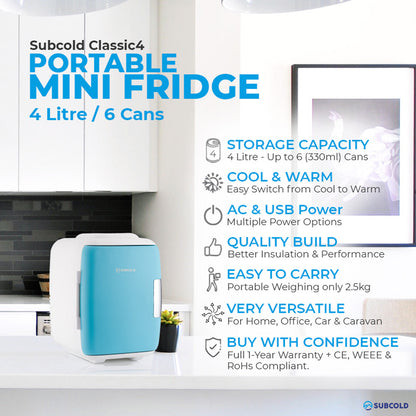 Subcold Classic 4L Mini Fridge