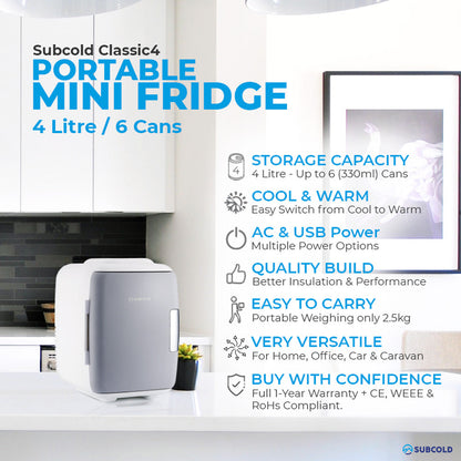 Subcold Classic 4L Mini Fridge