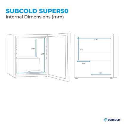 Subcold Super 50 LED Beer Fridge - Stainless Steel